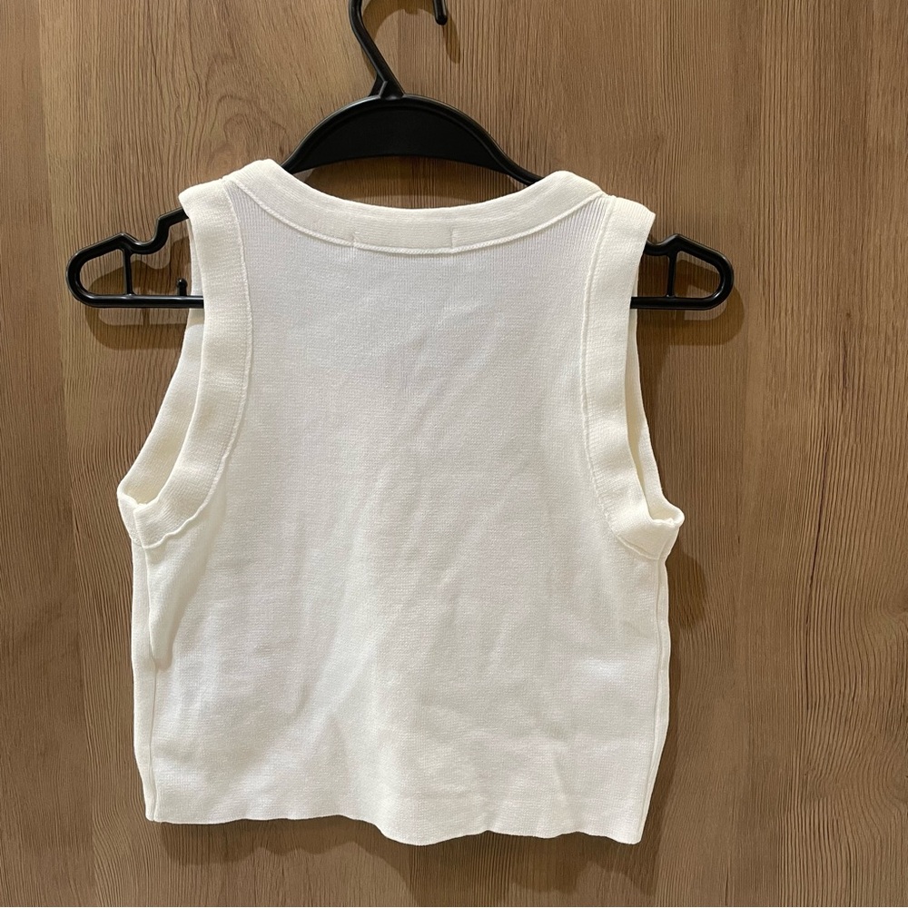 Miu Miu White Embossed Logo Tank Top - Picture 7 of 7